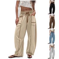 Tanming Womens Barrel Sweatpants High Waisted Wide Leg Pants Drawstring Athletic Baggy Pants Lounge Sweats