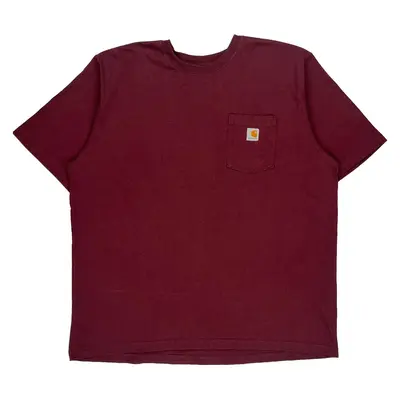 Carhartt T-Shirt - 2XL Burgundy Cotton