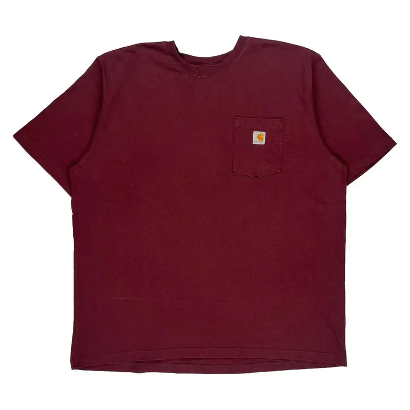 Carhartt T-Shirt - 2XL Burgundy Cotton
