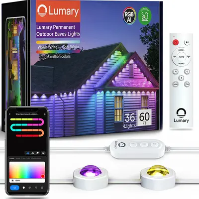 Lumary smart RGBAI Permanent Outdoor Lights(Model E), 72 LED Lights