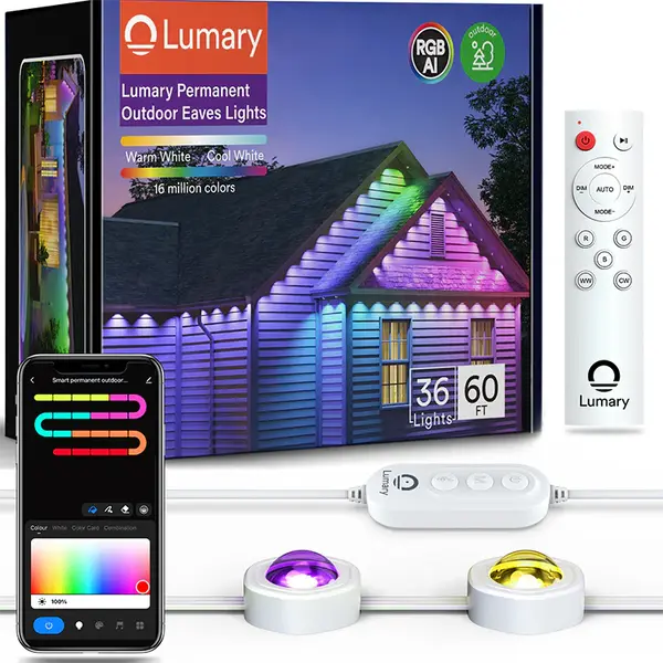 Lumary smart RGBAI Permanent Outdoor Lights(Model E), 72 LED Lights
