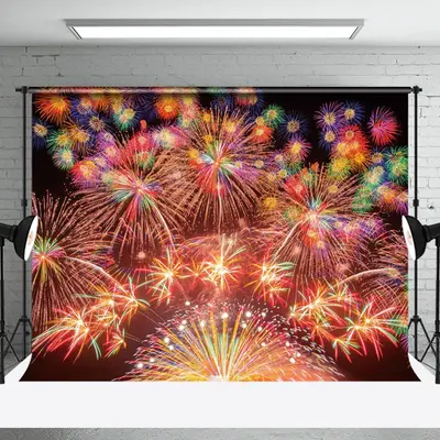 Night Dazzling Sky Celebrate New Year Backdrop - Aperturee