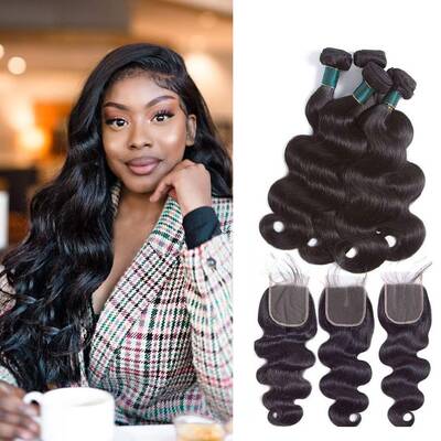 Body Wave Hair Weave 4 Bundles With Closure - Ashimary Hair