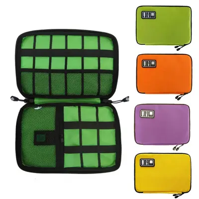 Portable USB Charger Earphone C able Gad get Storage Bag Organizer Pouch Case Light