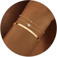 TEWIKY Bracelet Sets Dainty Snake Chain Adjustable Cuban Link Bracelet For Women Cuff Bangle Stackable Bracelets Jewelry Sets...