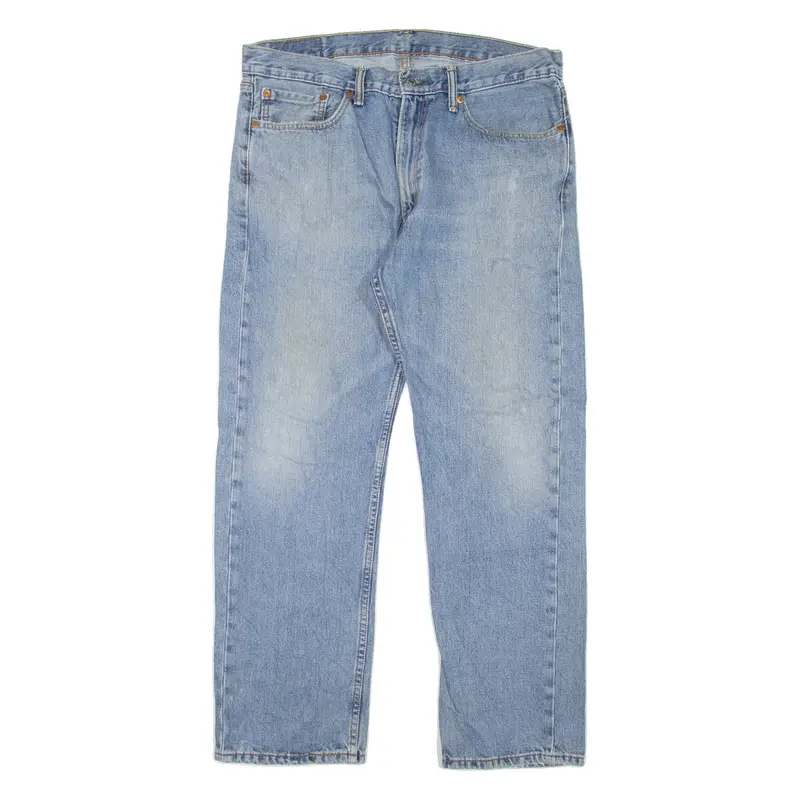 LEVI'S 505 Jeans Mens Blue Regular Straight Stone Wash W36 L30