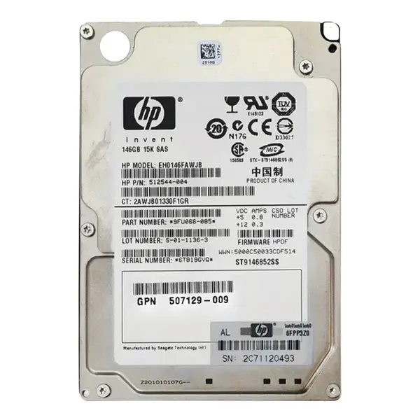 507129-009 HP 146GB 6Gb/s SAS 15000 2.5-inch 16MB Hard Drive