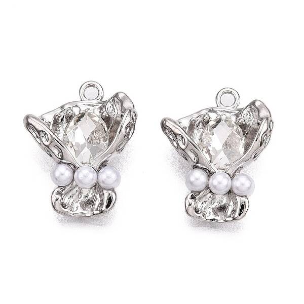 Rack Plating Alloy Rhinestone Pendants