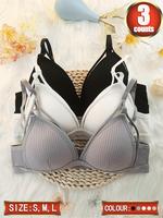 Women's Plain Cut Out Adjustable Strap Wireless Bra, Casual Soft Comfortable Buckle Back Push Up Lingerie Top for Daily Wear,...