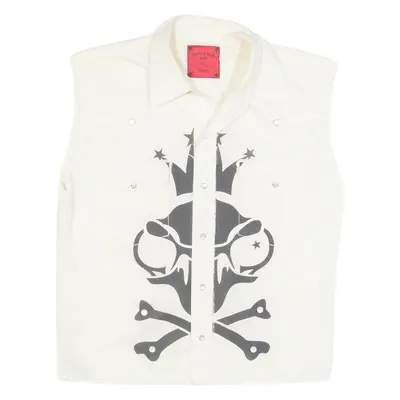 ESPINACH FOR L'AIGLON 2006 Western Mens Plain Shirt Cream Sleeveless M