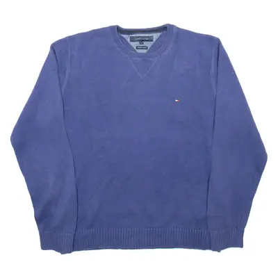 TOMMY HILFIGER Mens Jumper Blue Tight Knit L