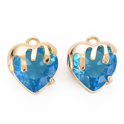 Brass Micro Pave Cubic Zirconia Charms