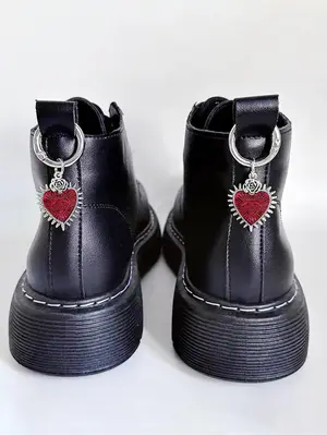 Punk Style Heart Shaped Eye Design Shoe Charms, Fashionable Gothic Style Shoes Decorations for Women & Men, Trendy All-match ...