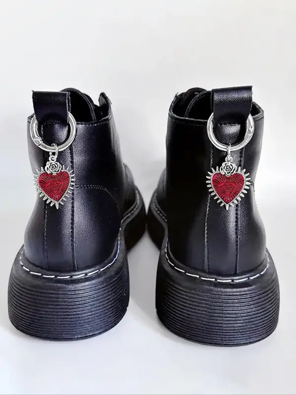 Punk Style Heart Shaped Eye Design Shoe Charms, Fashionable Gothic Style Shoes Decorations for Women & Men, Trendy All-match ...