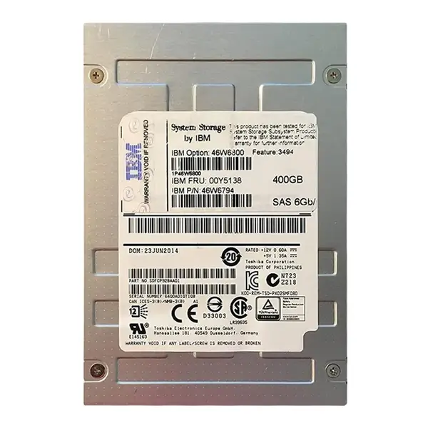46W6794 IBM 400GB SAS 6GB/s 2.5-Inch Internal Solid State Drive