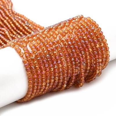 Electroplate Transparent Glass Beads Strands