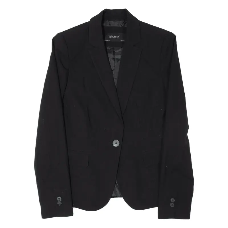 ZARA Basic Blazer Jacket Black Womens XS