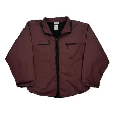 Reebok Jacket - Large Burgundy Nylon