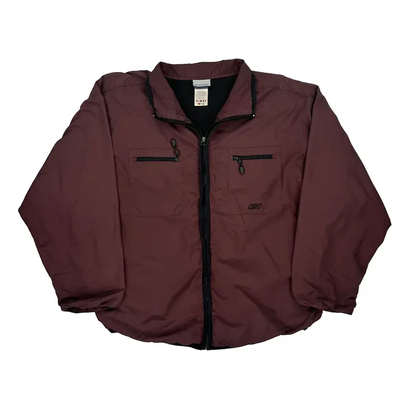 Reebok Jacket - Large Burgundy Nylon