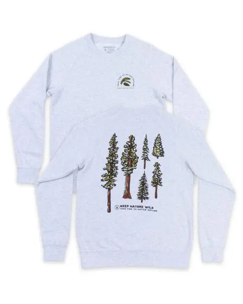 Nature Study Conifers Unisex Pullover | Ash | Size: M