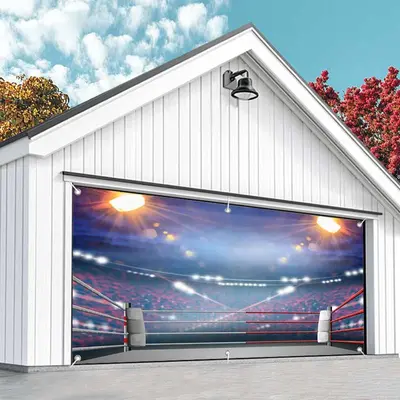 Aperturee Dim Light Boxing Gym Arena Sports Garage Door Banner