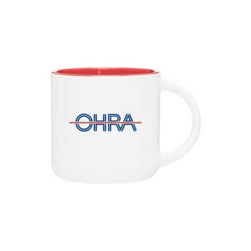48 Promotional 14 oz Minolo Mug - Matte White - Red - Microwave ...
