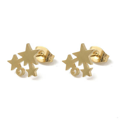 Ion Plating(IP) 304 Stainless Steel Stud Earring Findings