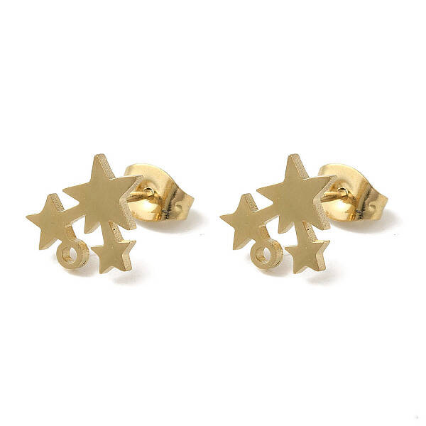 Ion Plating(IP) 304 Stainless Steel Stud Earring Findings