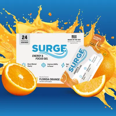 Surge Energy & Focus Gel - Florida Orange 24 Pack