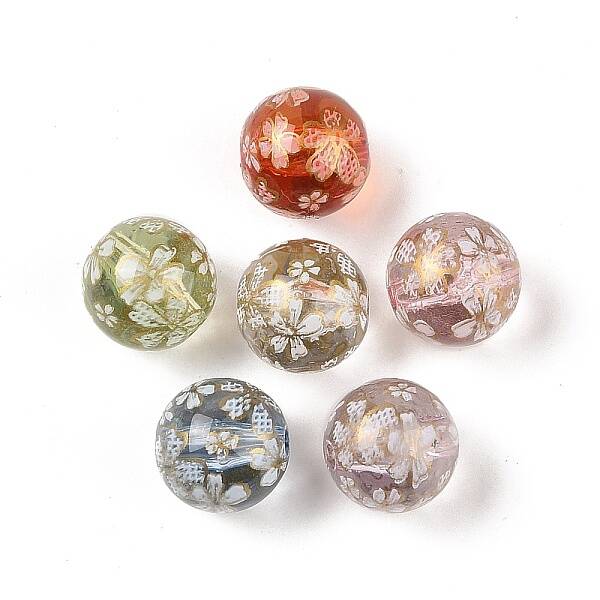 Opaque Acrylic Printed Beads