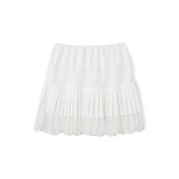 New Women's Y2k Lace Half Slip Skirt Low Rise Pleated Ruffle Trim Mini Skirt Fairy Mesh Layered Flowy Short Skirts Underskirt