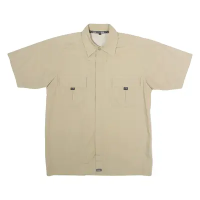 GEOFF ANDERSON Mens Plain Shirt Beige S
