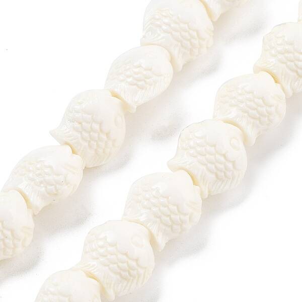 Synthetic Coral Carved Beads Strands