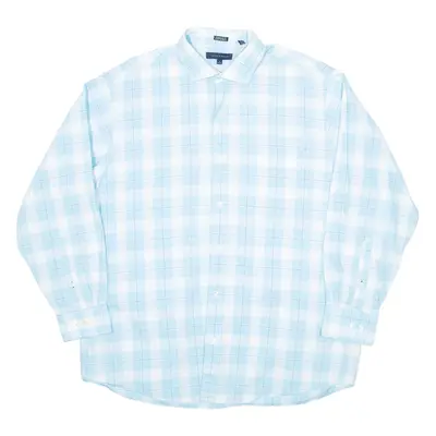 TOMMY HILFIGER Mens Shirt Blue Check Long Sleeve 2XL