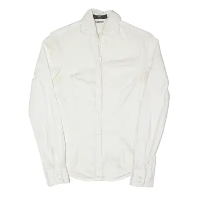 DANIELE ALESSANDRINI Stretch Plain Shirt White Long Sleeve Womens M