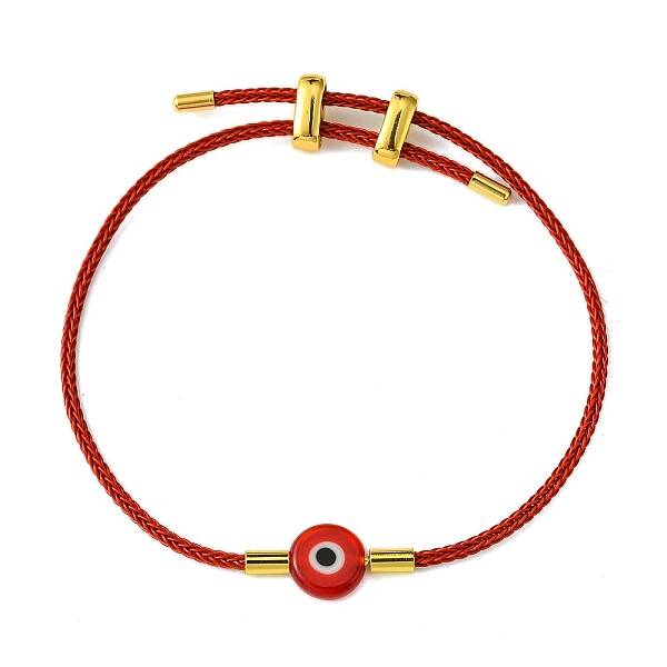 Lampwork Evil Eye & Brass Beaded Bangle