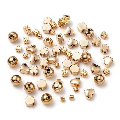 60Pcs 6 Style Brass Spacer Beads