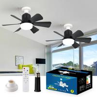 E27 socket ceiling fan light with Safety rope, energy-saving ceiling fan with LED light bulb, strong wind, silent belt memory...