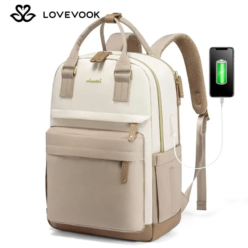 LOVEVOOK Laptop Backpack with USB Port, Backpack Purses for Women, Ideal Travel Backpacks for College, Work, Nursing, Travel,...