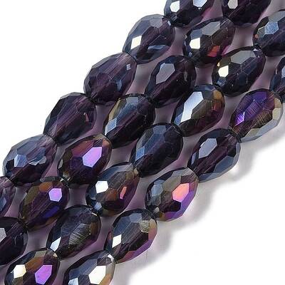 Transparent Electroplate Glass Beads Strands