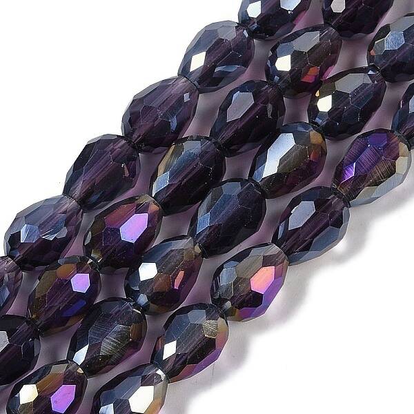 Transparent Electroplate Glass Beads Strands