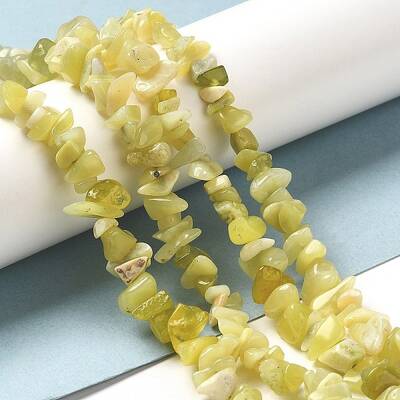 Natural Lemon Jade Chip Bead Strands
