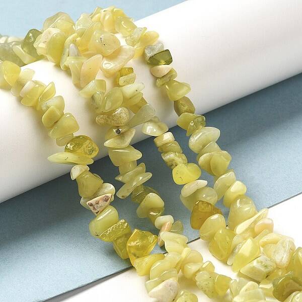 Natural Lemon Jade Chip Bead Strands
