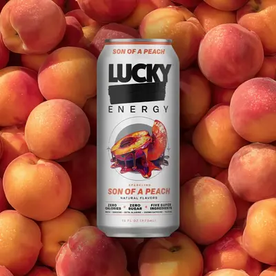 Lucky Energy - Son of a Peach - Zero Sugar Energy Drink - 16oz Cans - 200mg Caffeine with Maca Ginseng Beta Alanine & Taurine...