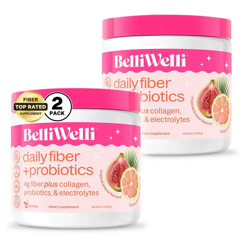 BelliWelli Daily Fiber + Probiotics - Tropical Breeze - 2 pack