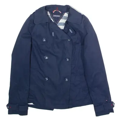 TOMMY HILFIGER Girls Trench Coat Blue Twill 14Y