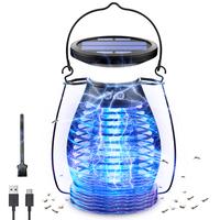 Solar Bug Zapper Outdoor Waterproof, Portable Pest Control Electric Mosquito Zapper Killer with Panel Sensor, Rechargeable In...