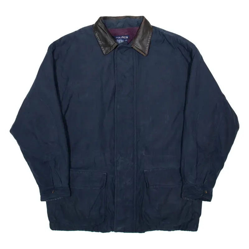 NAUTICA Sherpa Lined Mens Lined Coat Blue L