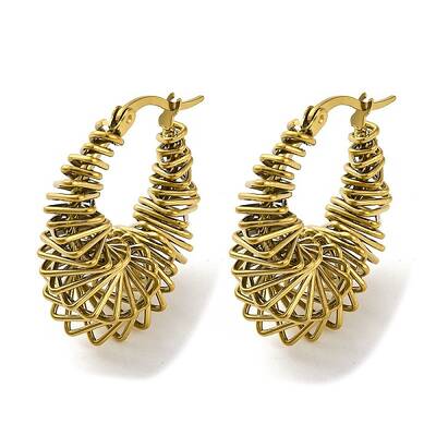 Ion Plating(IP) 304 Stainless Steel Teardrop Hoop Earrings