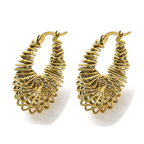 Ion Plating(IP) 304 Stainless Steel Teardrop Hoop Earrings
